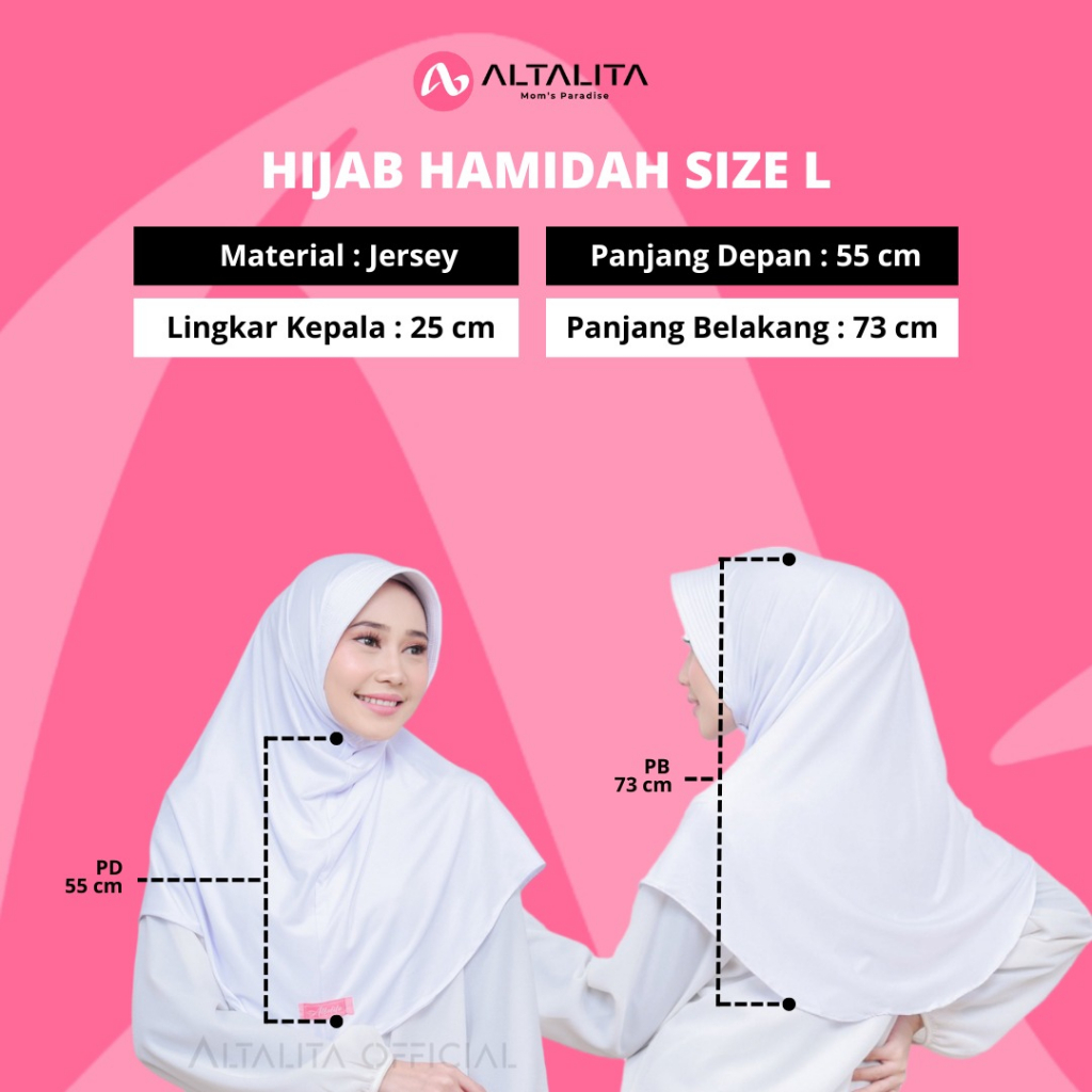 Altalita - Hijab Sport Khimar Instan All Size Ukuran S M L | Jilbab Sekolah Instan Menutup Dada pet Antem Bahan Jersey Premium | Kerudung Sporty Instant Olahraga Volly Futsal Senam dan Sehari-hari