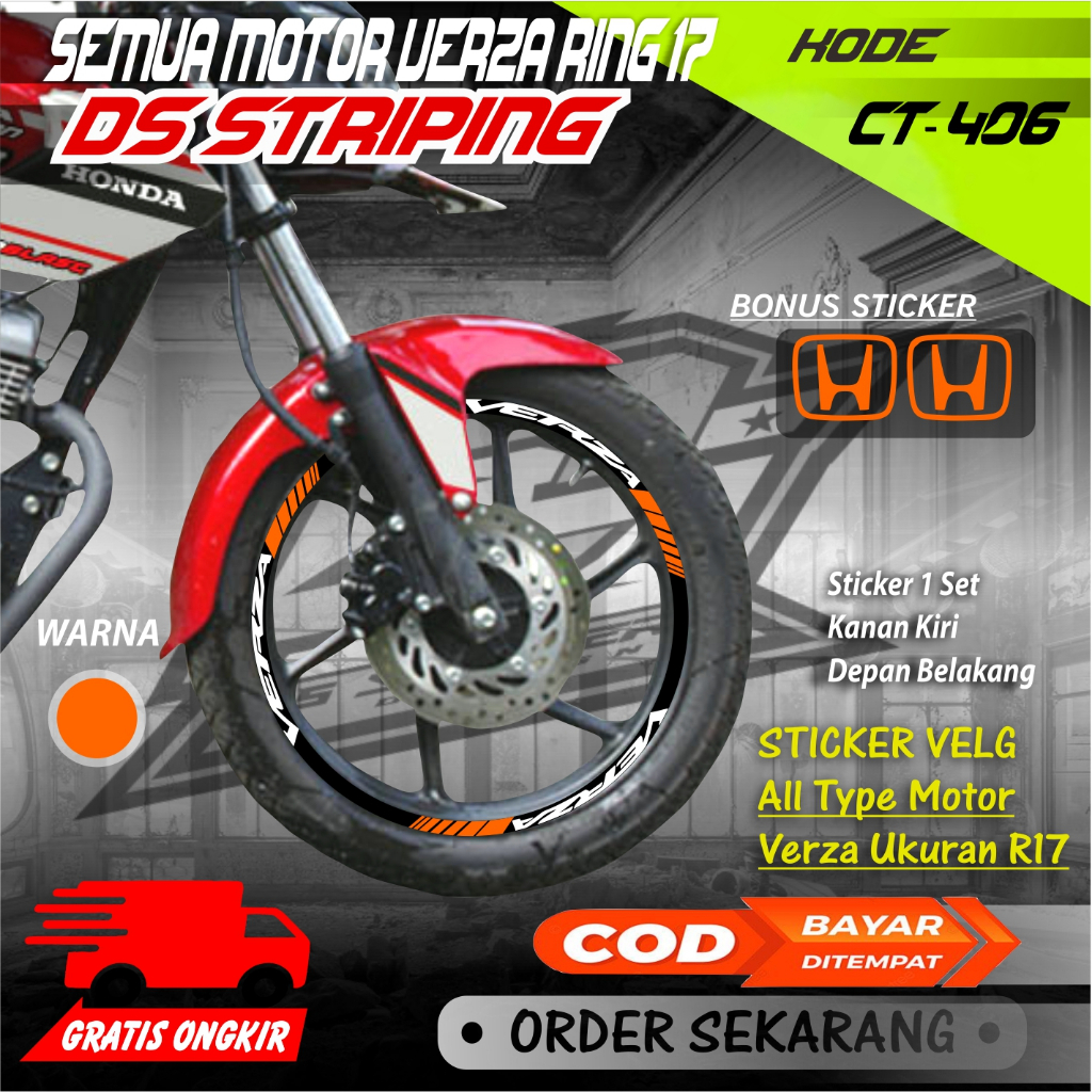 Ct-406 Stiker Cutting Variasi Pelek motor Verza Ring 17