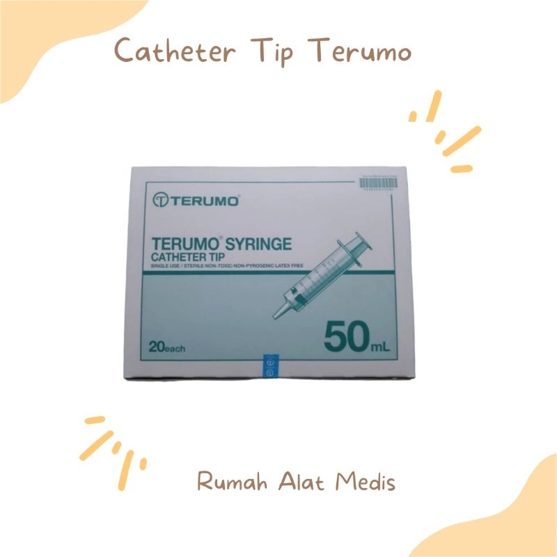 Catheter Tip Terumo 50ml Per Box / Syringe Terumo 50cc / Spuit 50 cc Lubang Tengah / Spuit 50cc Teru