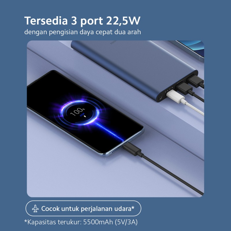 Mi 22.5W Powerbank 10000 mAh 3 Port Fast Charging