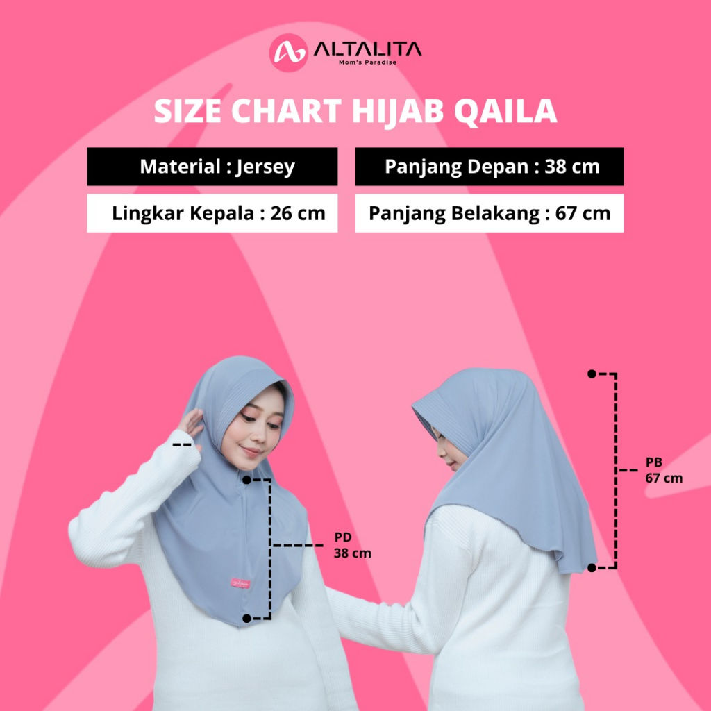 Altalita - Kerudung Bergo Hamidah Penguin Size M Jilbab Instan Qaila Jersey Premium Hijab Sport Menutup Dada Cocok Untuk Sekolah Olahraga Volly Futsal Senam dan Sehari-Hari