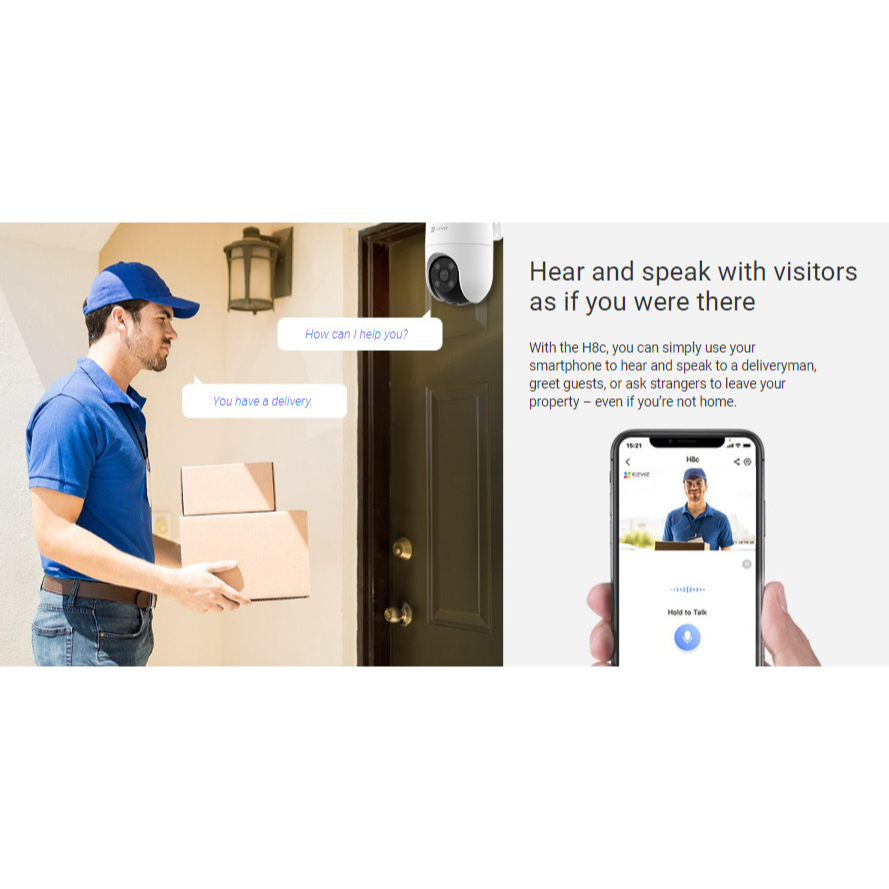 Ezviz H8C Outdoor CCTV Pan &amp; Tilt Wifi IP Camera Auto Tracking 1080P