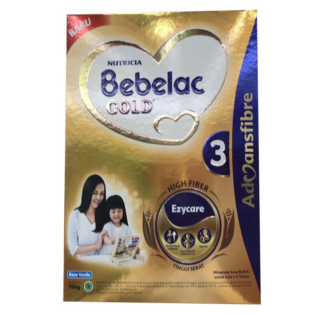 Nutricia Bebelac 3 Gold Rasa Vanila 700gr Susu Bubuk Untuk Mendukung Pertumbuhan Anak 1-5 Tahun