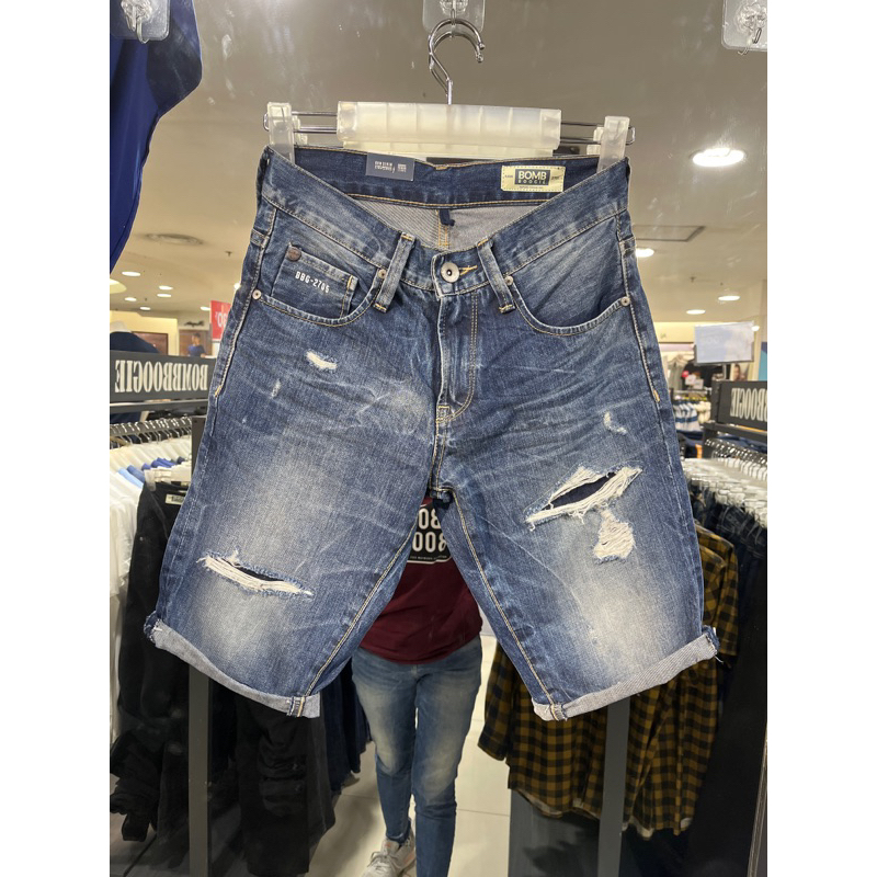 BOMBBOOGIE CELANA PENDEK JEANS SOBEK ORIGINAL 100%