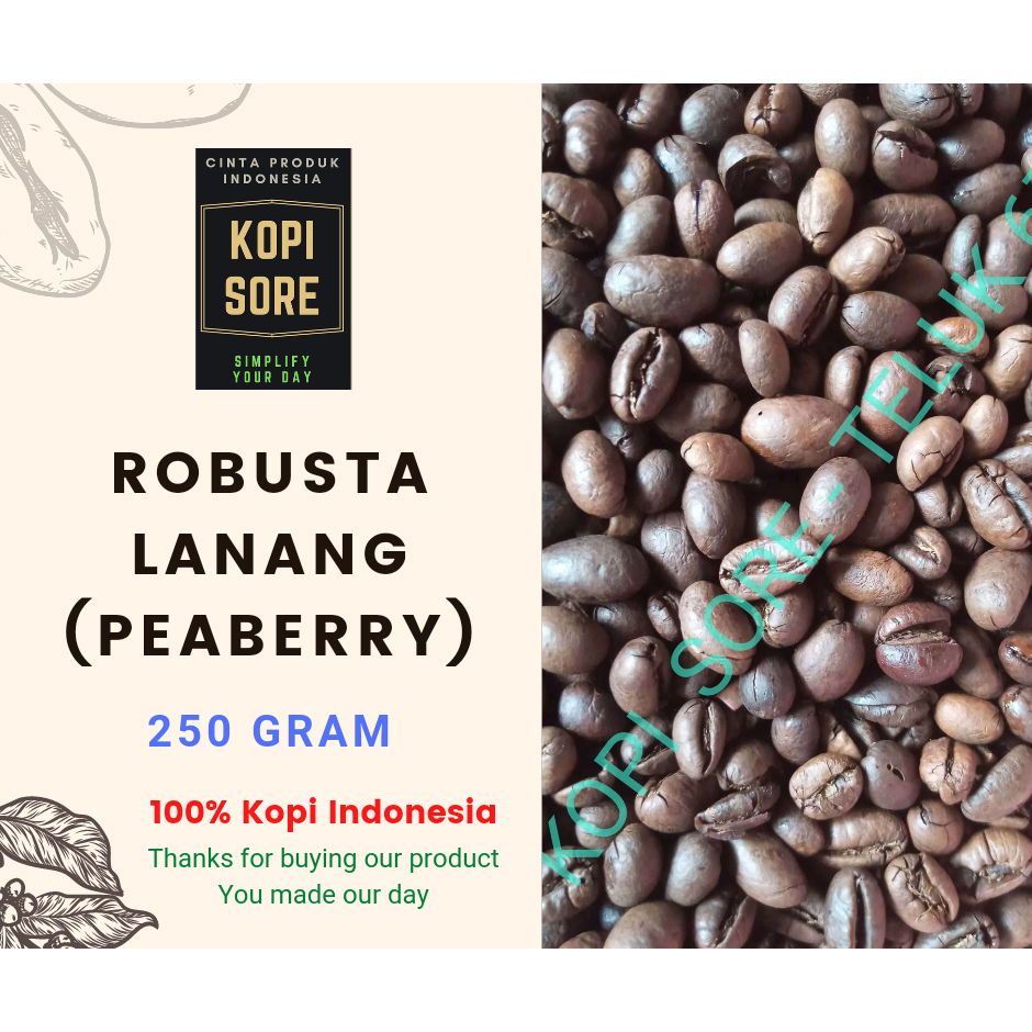 Kopi LANANG ROBUSTA LAMPUNG 250gr - Fresh Roasted.