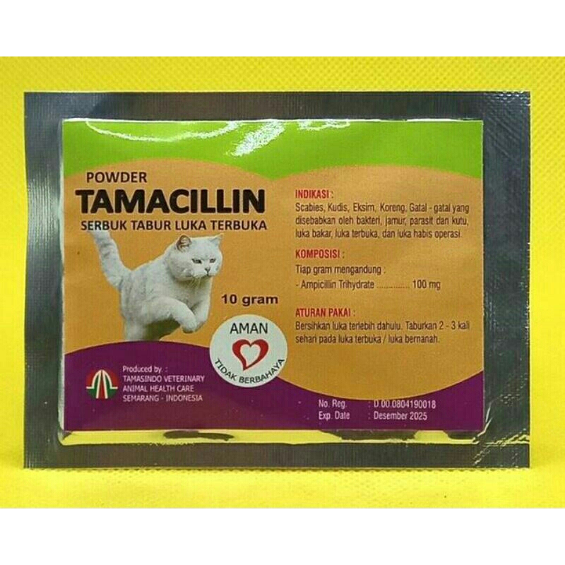 TAMACILLIN powder serbuk obat luka kucing obat luka anjing