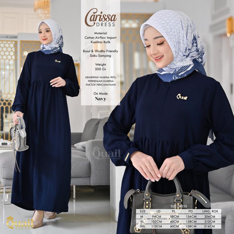 Gamis Polos Carissa Dress QuaiL Hijab