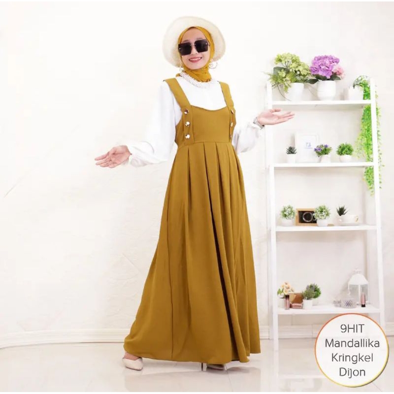 Overall Dress Mandallika_ Cringkle Airflow Bisa COD ( ORI)