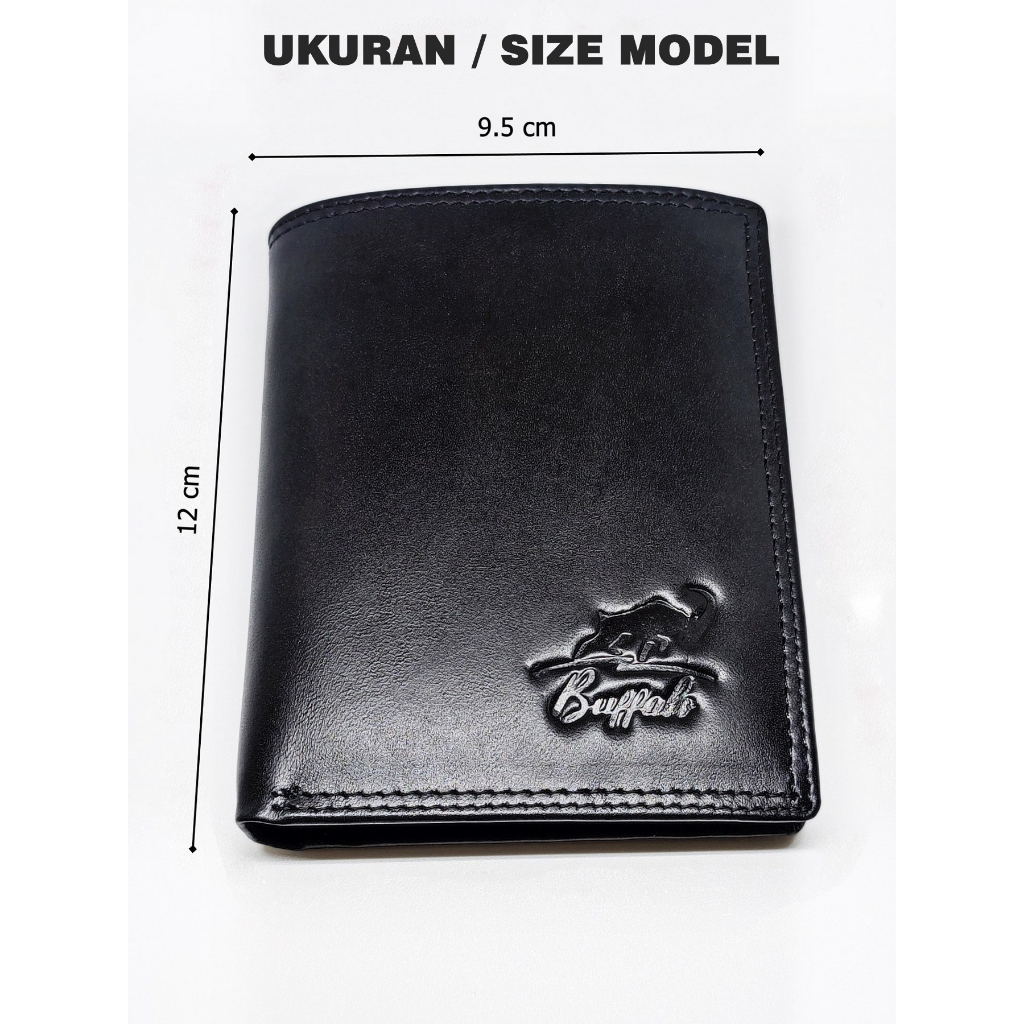 Buffalo Dompet Pria 100% Kulit Asli Banyak Kartu Slot Model Lipat Casual