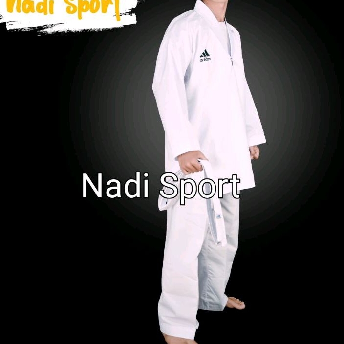 RB Taekwondo Adidas Dewasa Kerah Putih Dobok Taekwondo Adidas Dewasa