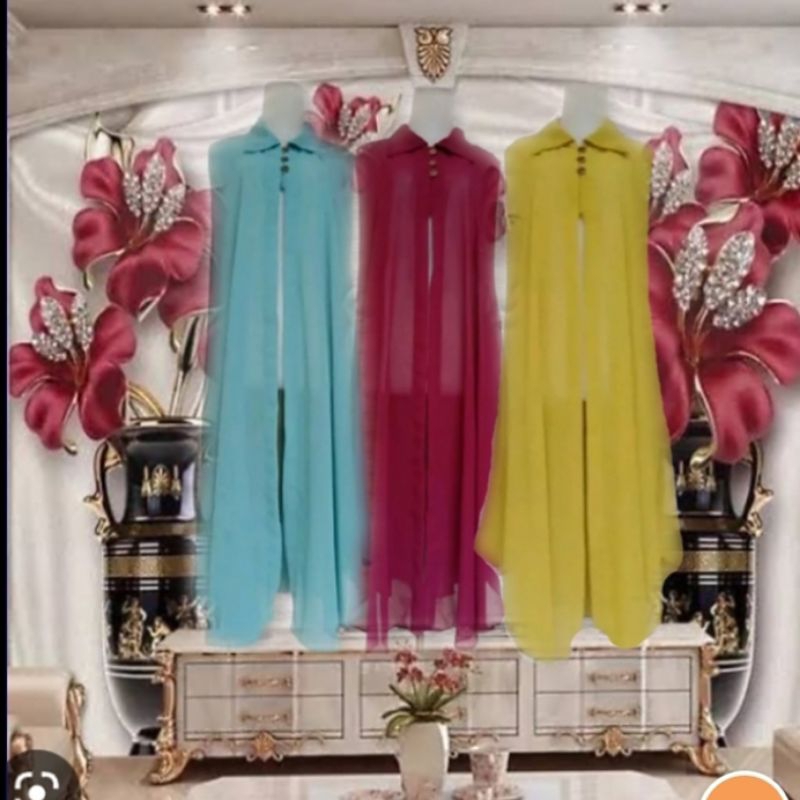 Long outer cardigan panjang tanpa lengan azkaqila shof