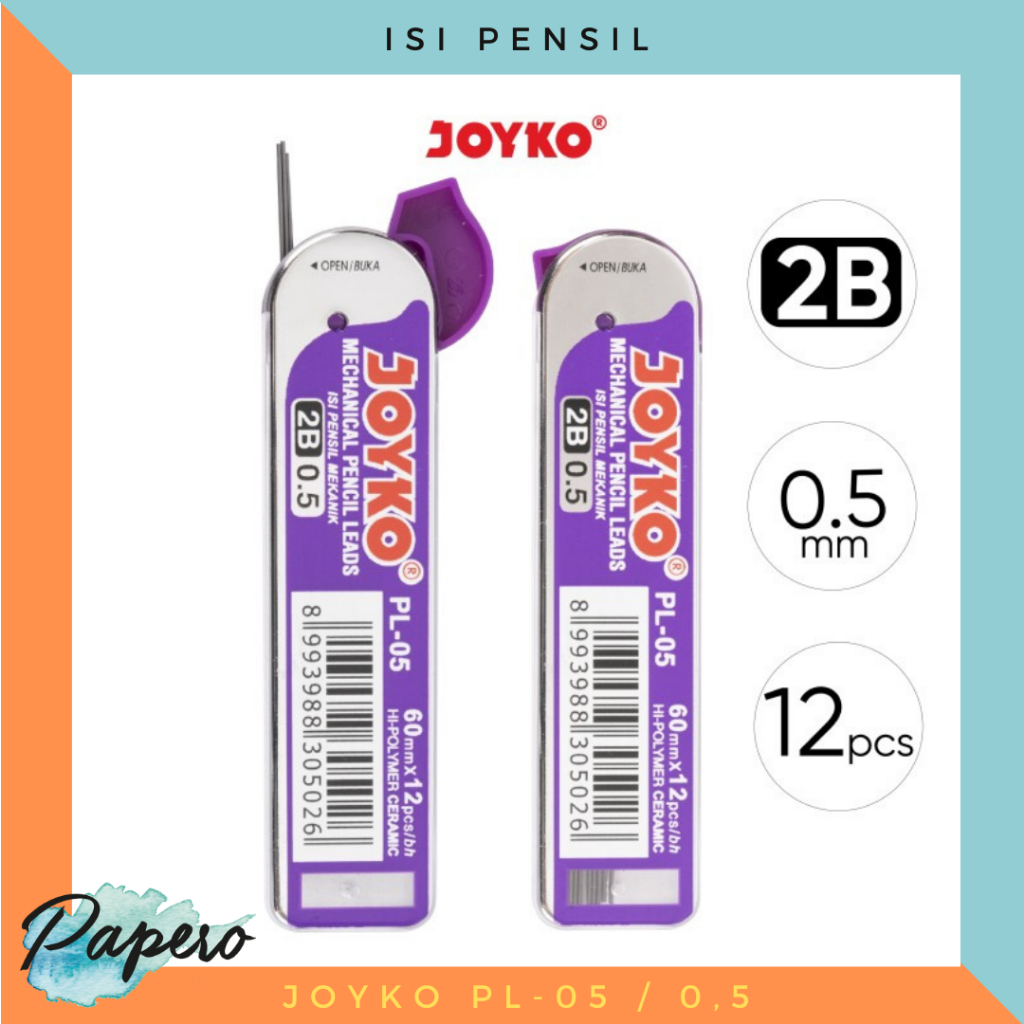 

Refill Pencil Lead / Isi Pensil Mekanik Joyko PL-05 / 2B / 0.5 mm