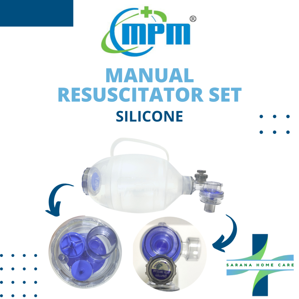 MPM Manual Resuscitator Set Silicone/ambubag/ambu bag/ alat bantu afas/ emergency/darurat