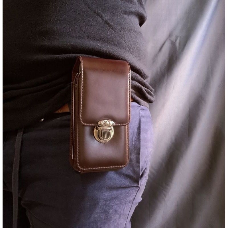 GARANSI TAS HP PINGGANG KULIT PU PREMIUM TERLARIS - DOMPET PINGGANG WADAH HP