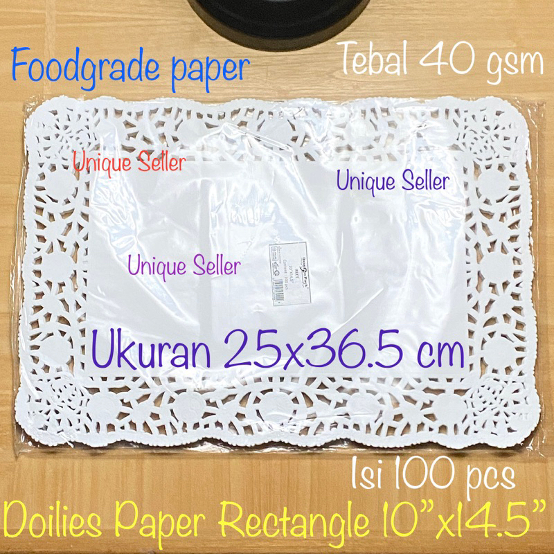 [100 pcs] Doilies Paper Kotak Rectangle 16.5x24 16x35 20x30 25x36.5 cm / Kertas Alas Renda Doily Doyly Paper 16.5x24cm 16x35cm 20x30cm 25x36.5cm / Paper Doilies 6.5”x9.5” 6.5”x14” 8”x12” 10”14.5” / Alas Kertas Renda Undangan 16,5x24 25x36,5 cm