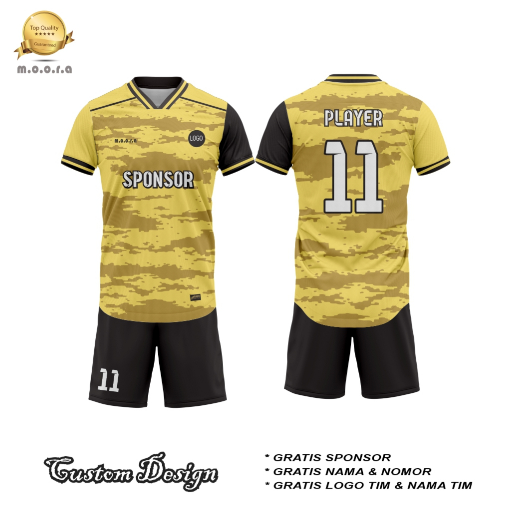 BAJU JERSEY BOLA FUTSAL ARMY YELLOW KEREN PREMIUM GRATIS NAMA,LOGO,SPONSOR