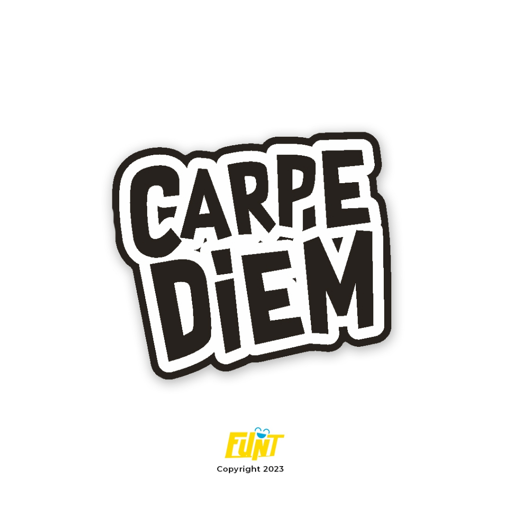 Stiker "Carpe Diem" kata teks Motivasi