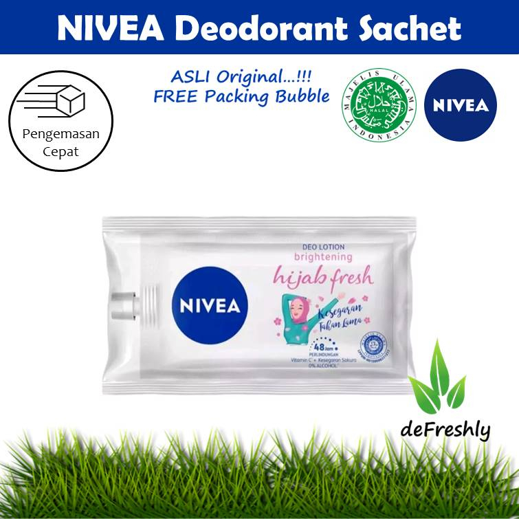 Nivea Deodorant Lotion Sachet - Extra Brightening | Hijab Fresh | Nivea Men Cool Kick | Deo Lotion 9ml