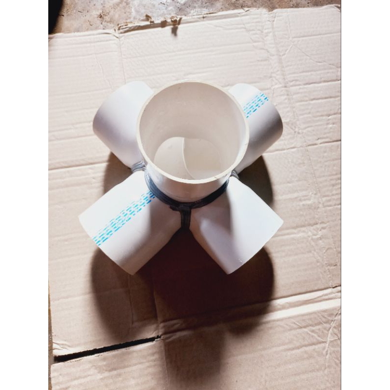 tee 5 way. 1 1/4 - 1 1/2 inchi fitting pvc sambungan pipa pvc 5 cabang