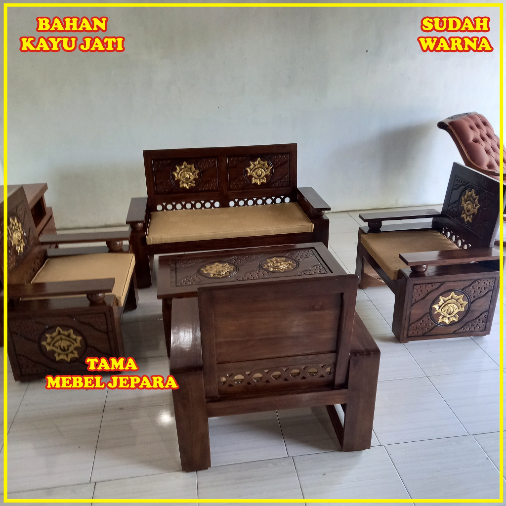 Kursi Tamu Ukir kayu Jati Jepara Set Meja Kursi Jepara Termurah