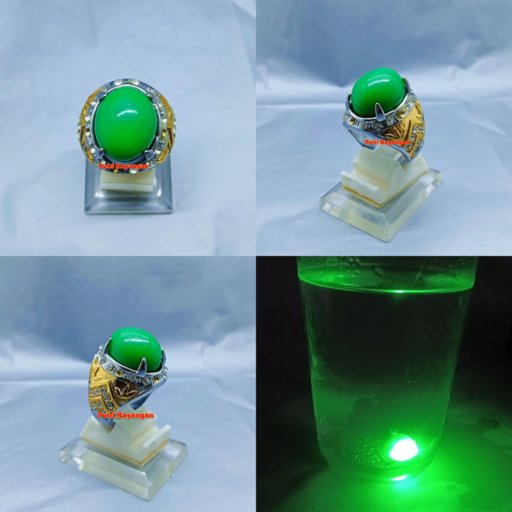 Cincin Fosfor Nyala Hijau Menyala Dalam Air