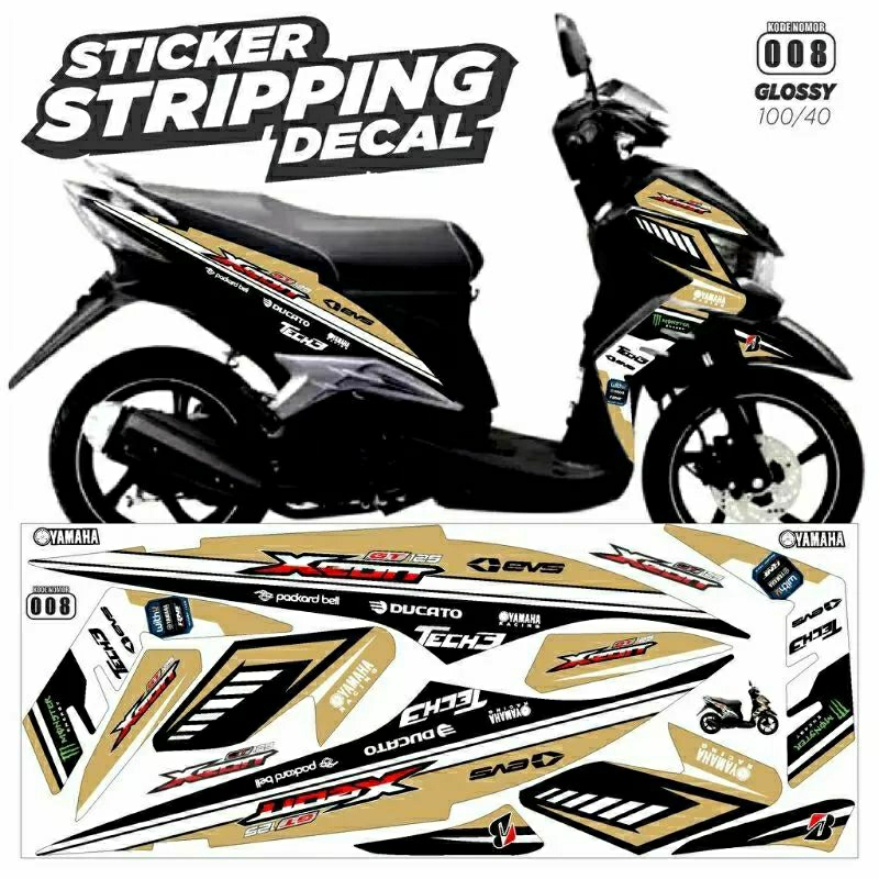 Striping Decal Xeon GT 125 fi stiker xeon lis varaisi yamaha xeon gt