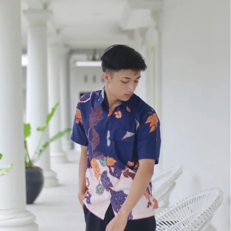 Batik Pria Anyar Casual Modern Lengan Pendek Modis Soloan TjGrup Batik Pria Kantor M L XL XXL XXXL