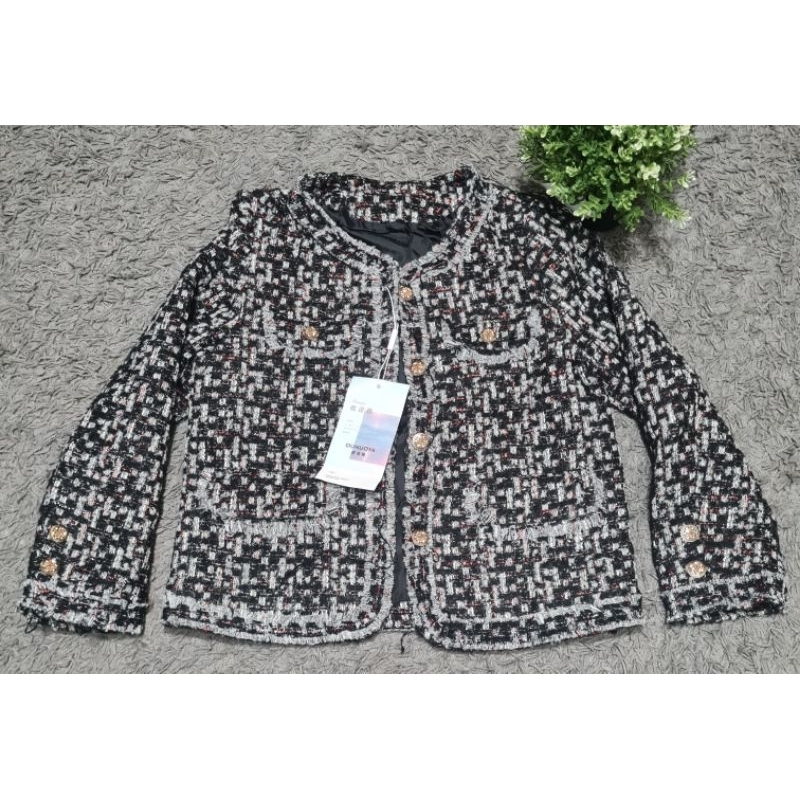 Blazer tweed wanita/ blazer bkk import premium