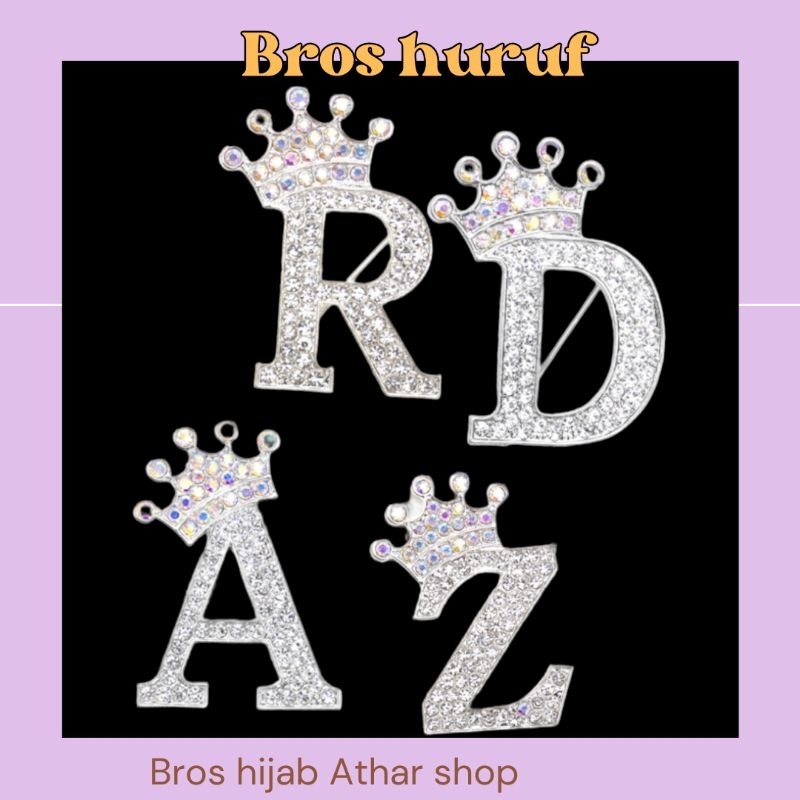 Bros huruf/bross nama/bros alphabet/brooch import