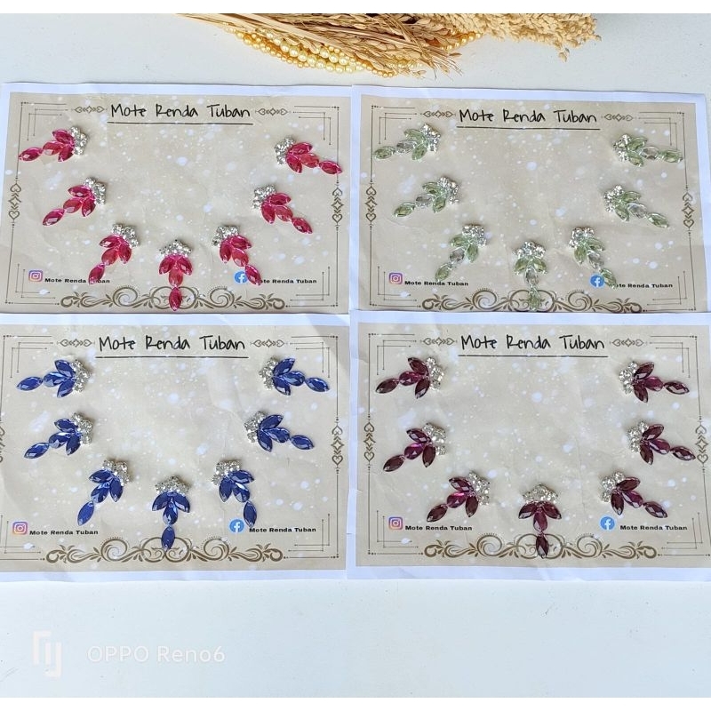 Payet Rangkai Leher Labella (02) | Payet Kristal Jahit