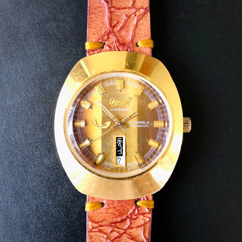 JAMTANGAN ORIGINAL / JAMTANGAN MURAH / JAMTANGAN GOLD PLATED / OGIVAL SWISS 25 JEWELS / ARLOJI KUNO