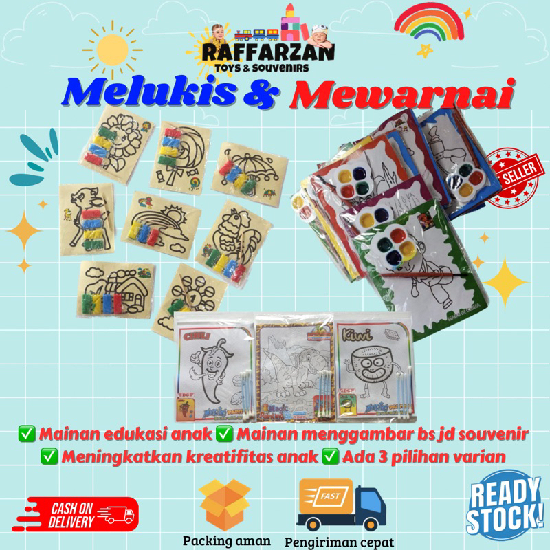 Mainan Edukatif Anak Melukis Lukis Menggambar Mewarnai Cat Air Menggambar Pasir Warna