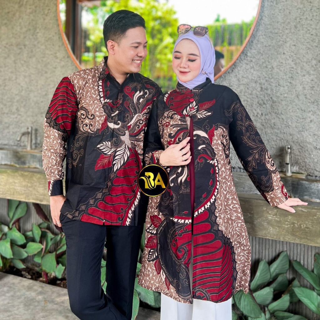 Atasan Tunik Bolero Batik Couple Kemeja Batik Pria Lengan Panjang Best Seller Kain Katun Batik Jumbo