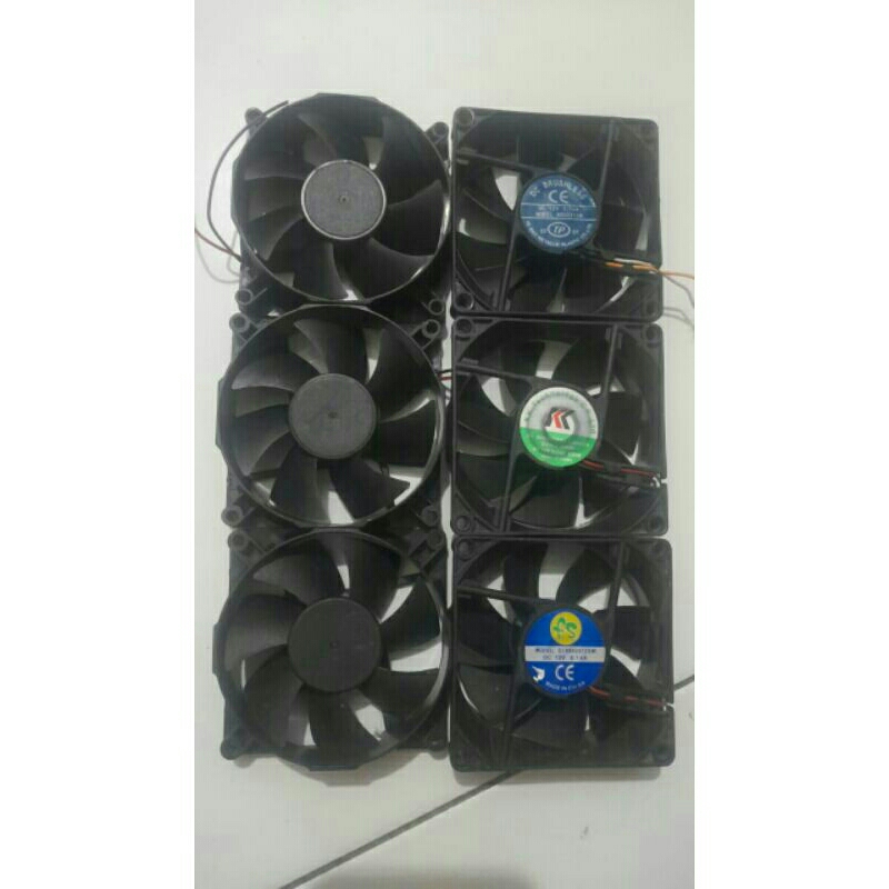 fan 12v dc eks PSU komputer uk 8x8x2.5