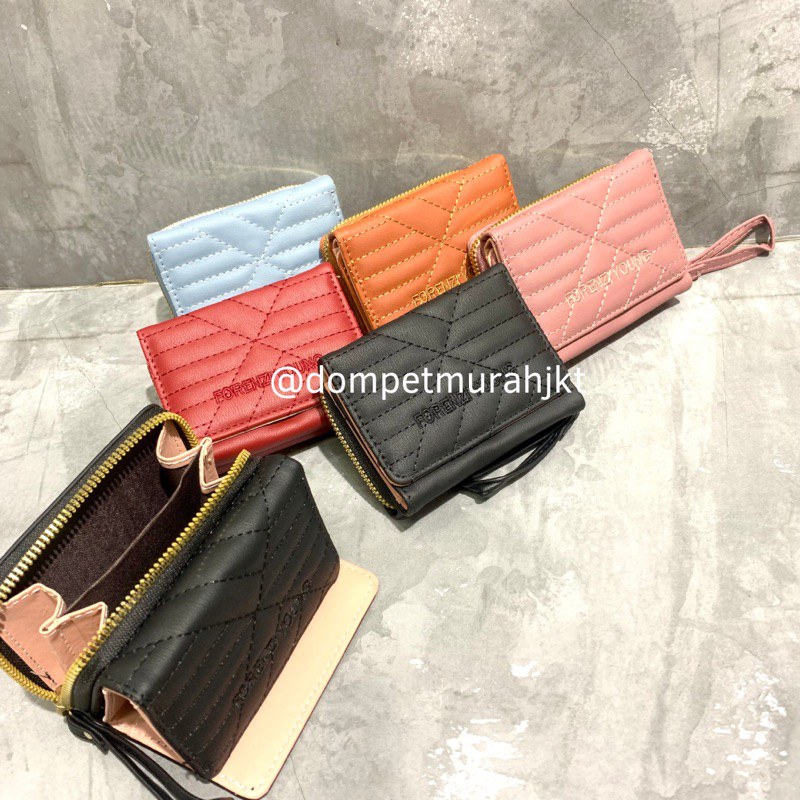 Dompet Wanita Forever Young | Dompet Wanita Lipat Resleting Koin | Dompet Cewek Korean Style | Dompe
