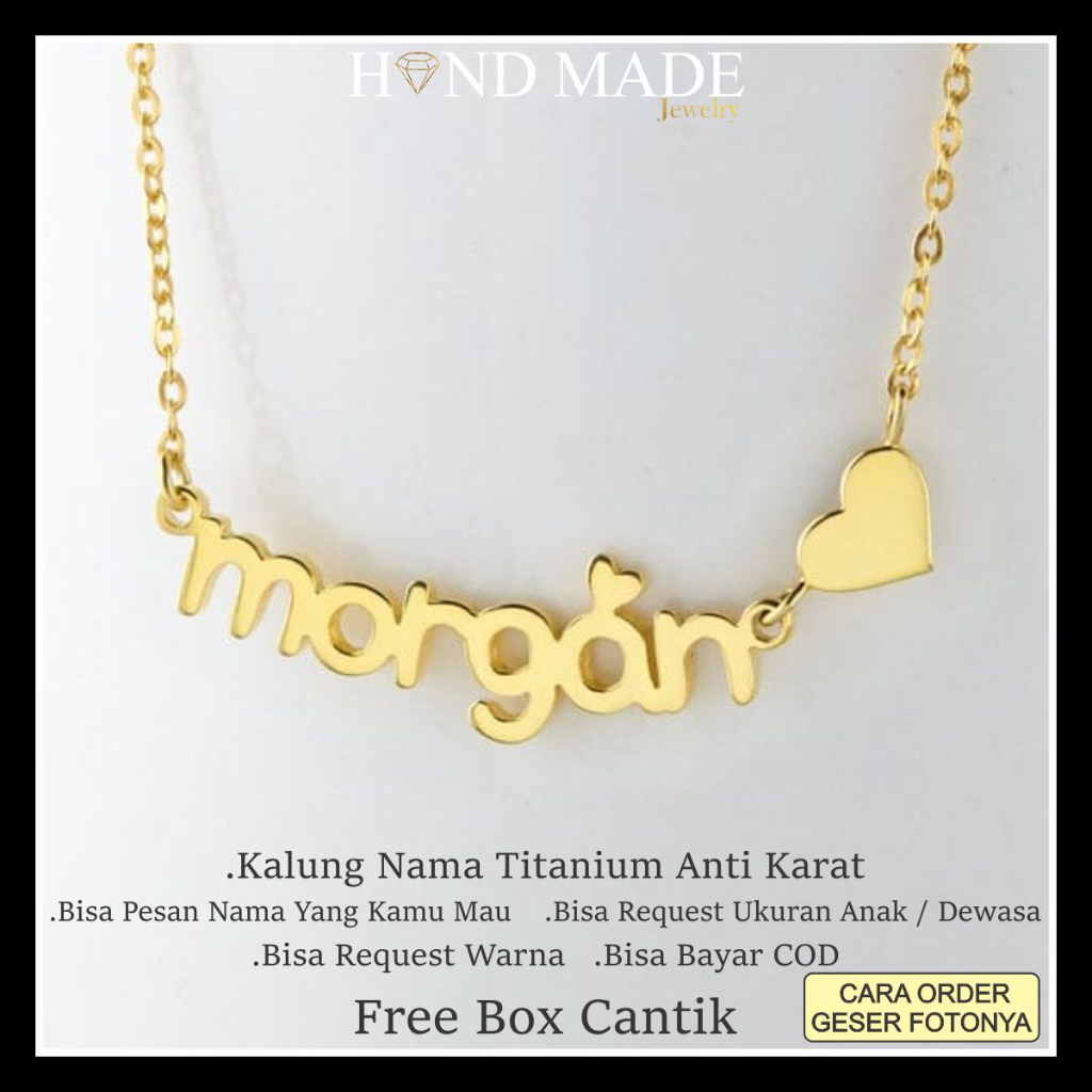 kalung nama anak perempuan kalung nama titanium anti karat anak dewasa kalungnama aksesoris wanita necklace titanium aksesoris fashion