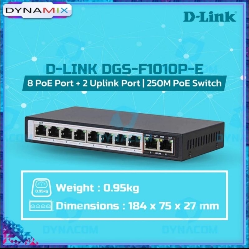 D-Link DGS-F1010P-E 8-port poE + 2 Uplink port GARANSI RESMI