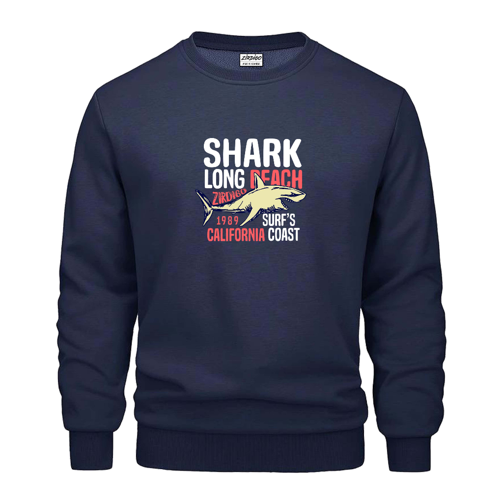 Zirdigo Sweater Basic Distro Shark Long Print Quality