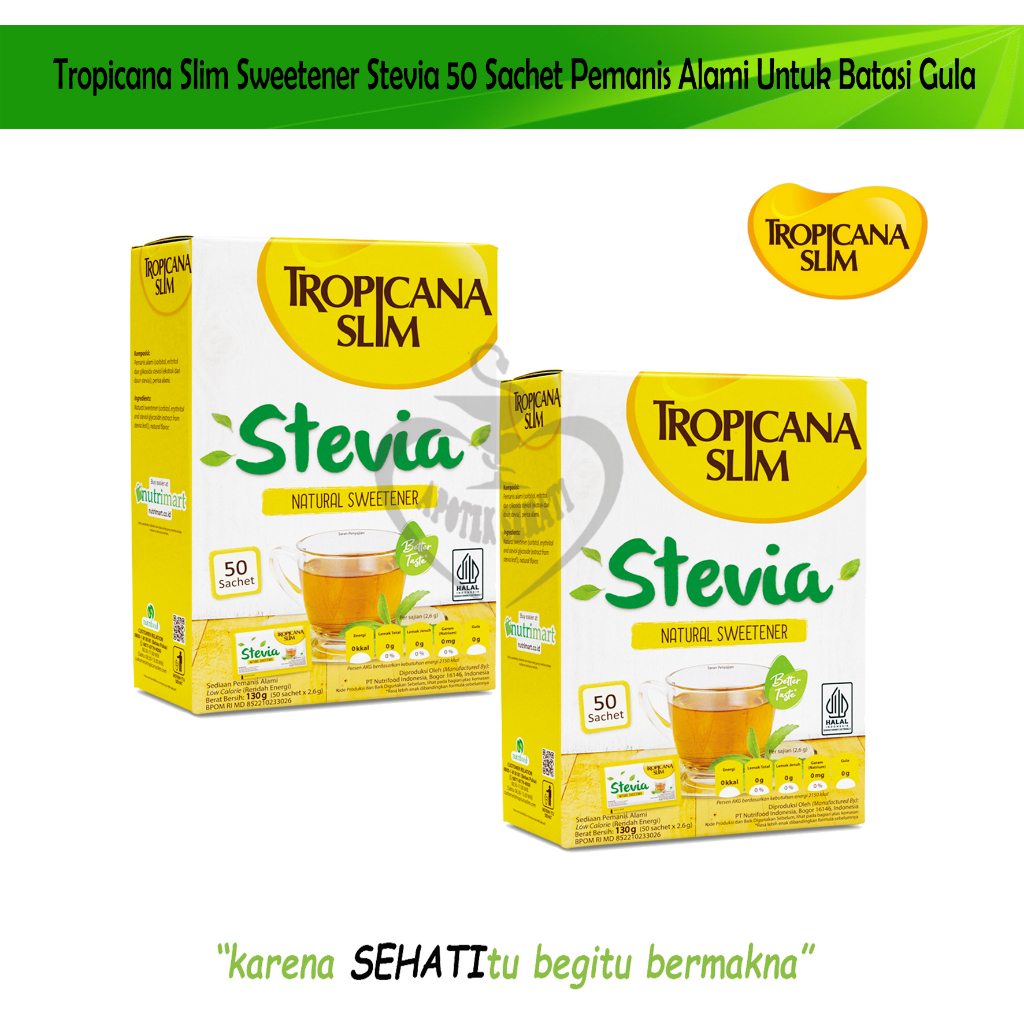 Tropicana Slim Sweetener Stevia 50 Sachet Pemanis Alami Nol Kalori