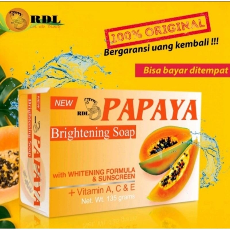 SABUN PEPAYA RDL 135GR 100% ORIGINAL ASLI [BPOM] Sabun Pepaya Asli Ori