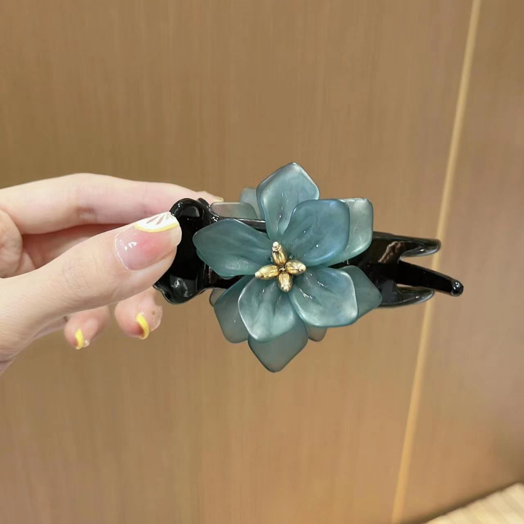 Jepit Rambut Korea Jedai Bunga Camellia Elegan Motif Baru Import 8CM