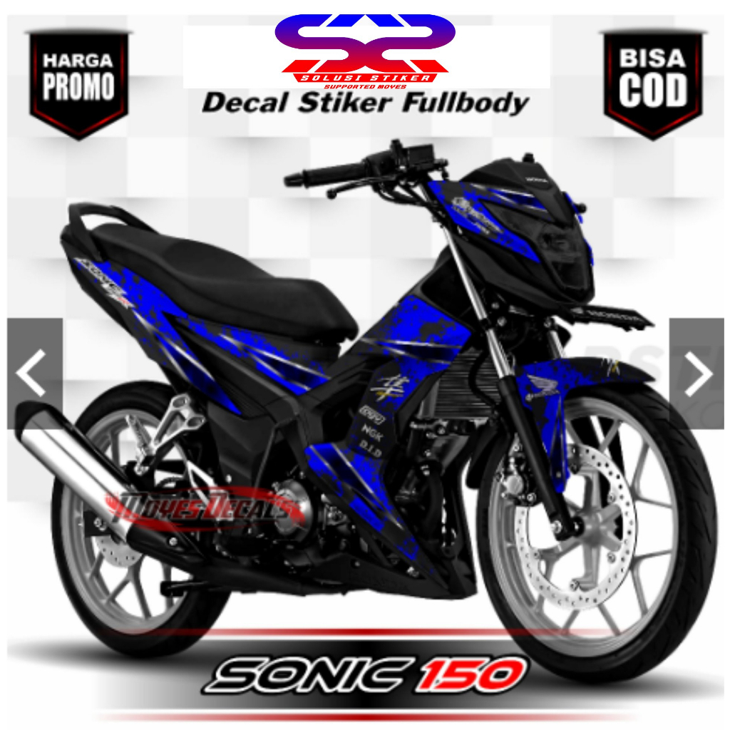 Stiker Decal Honda Sonic 150 MotifBiru Stiker FullBody
