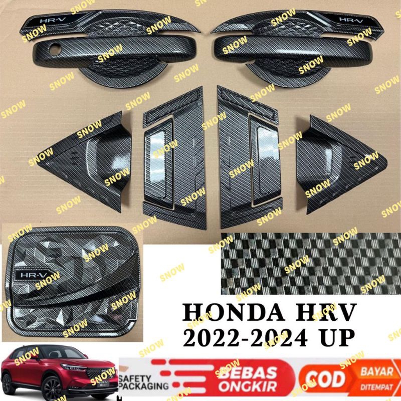 Paket Outer Handle Cover Depan Belakang Tank Cover Honda HRV HR-V 2022 2024 UP Carbon