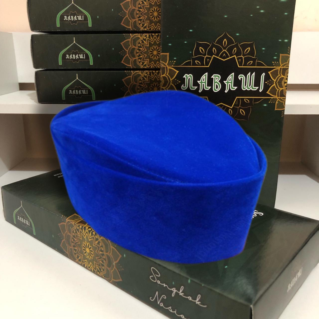 PECI SUSUN BIRU | PECI SUSUN WARNA | SONGKOK SUSUN WARNA | SONGKOK WARNA | SONGKOK BETAWI