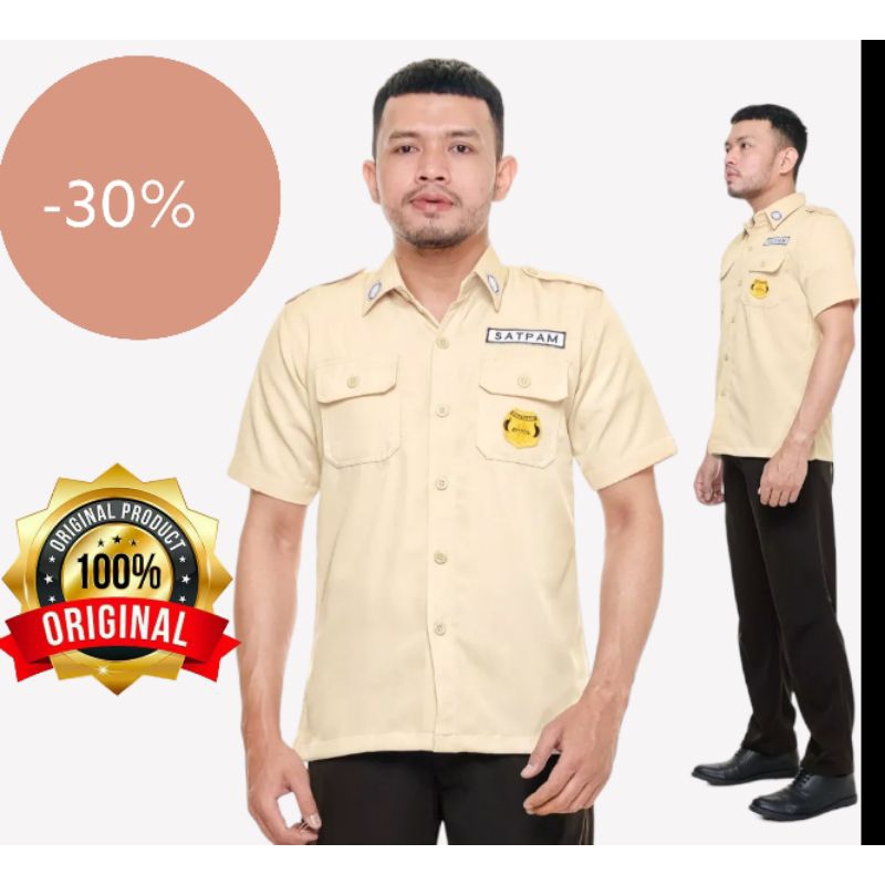 1 stel seragam pdl pdh satpam model terbaru 2023 dinas kantor lapangan/seragam pdh pdl satpam baru coklat tua krem crem/seragam satpam terbaru/seragam pdl security lengan panjang/baju security bahan tebal/pdh/satpam/security/bahan tebal cod