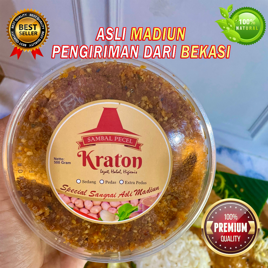 

Sambal Kacang Asli Madiun 500 gram Bumbu Sambel Pecel Sangrai Khas Madiun Cap Kraton