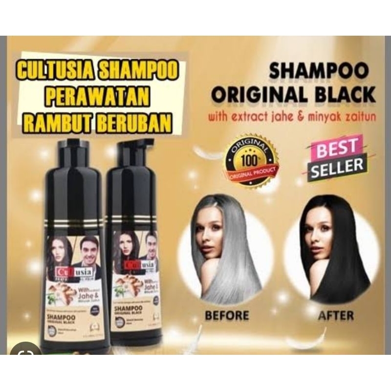 CULTUSIA HAIR SHAMPO BLACK/shampo penghilang uban/HITAM