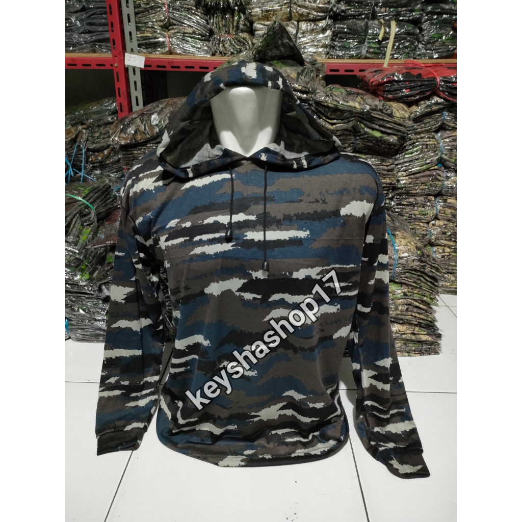 Baju hodie loreng tni al / kaos tudung loreng tni al