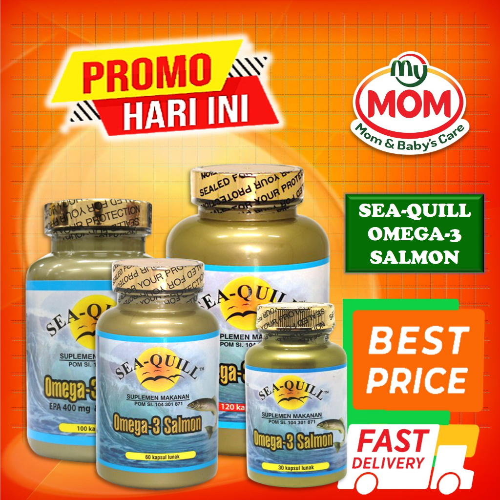 [BPOM] Sea-Quill Omega 3 Salmon 100 Softgel / Sea Quill Minyak Ikan / Seaquill Omega-3 / Vitamin Kolesterol Jantung Hipertensi / MY MOM