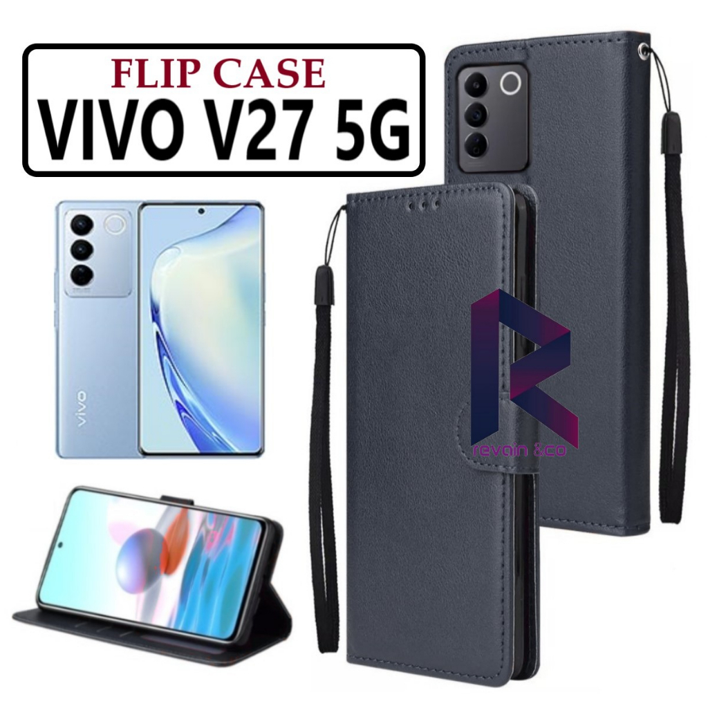 CASE VIVO V27 5G FLIP WALLET LEATHER KULIT PREMIUM SARUNG BUKA TUTUP KESING HP FLIP CASE VIVO V27 5G